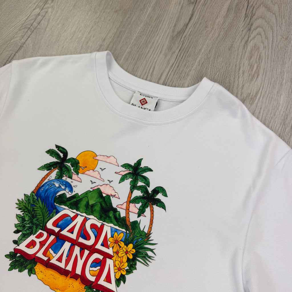 Casablanca Men’s White T-shirt - Large Oversized