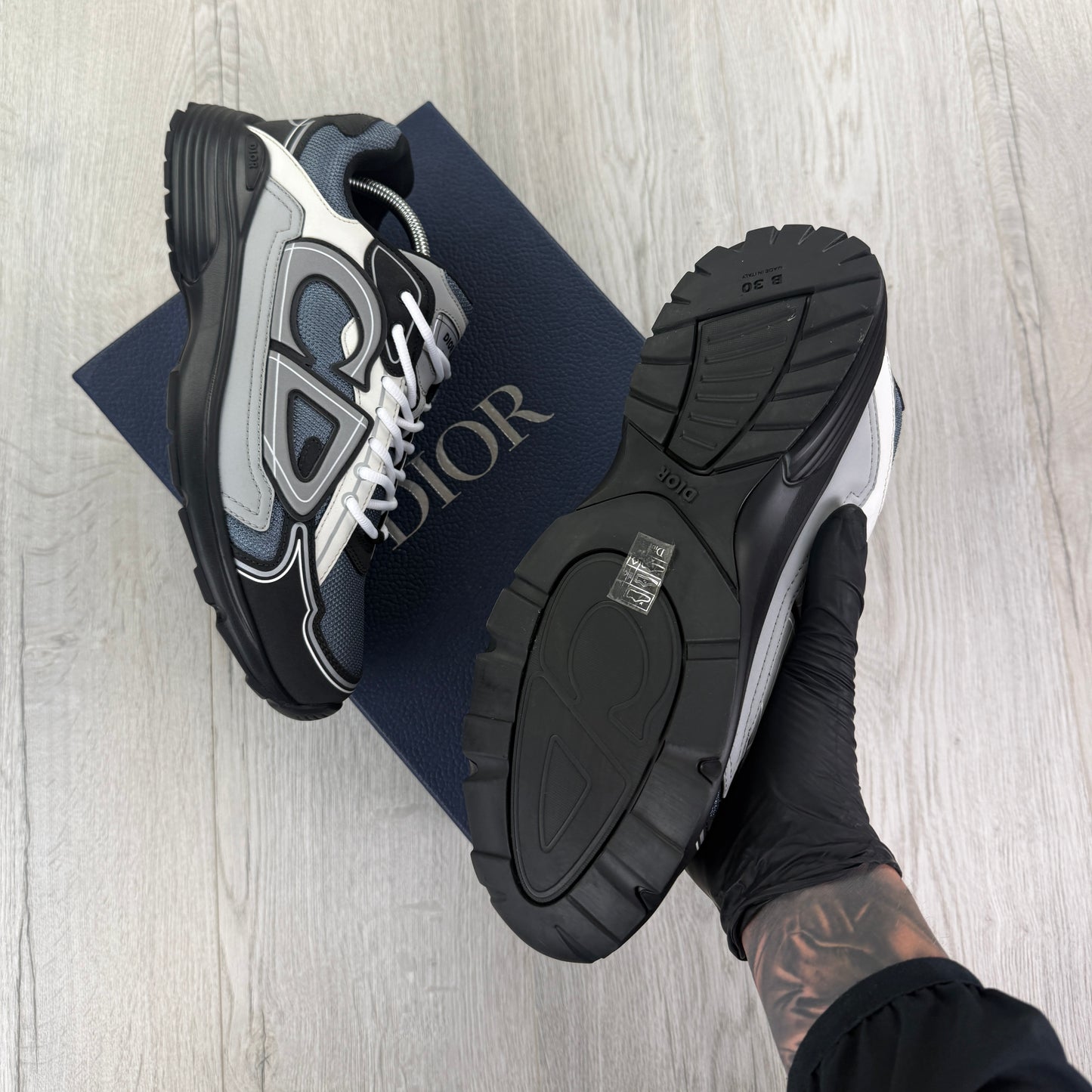 Dior B30 Men’s Blue Grey / White / Black Trainers - 45 (Fit Uk 11)