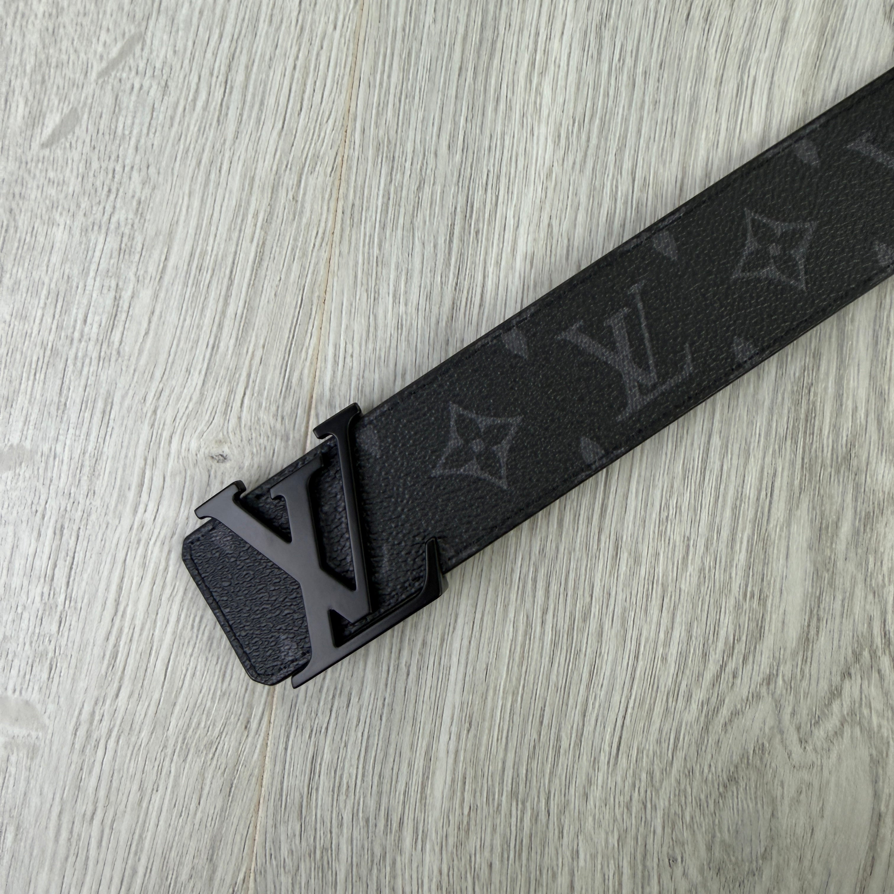Louis Vuitton Men’s Monogram Original Belt With Black Buckle