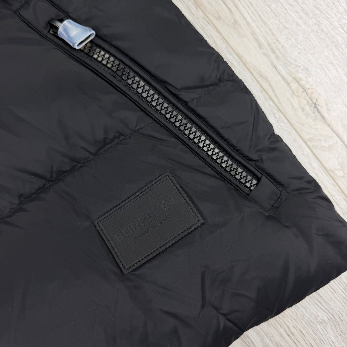 Burberry Men’s Halsby Hooded Check Black Down Jacket