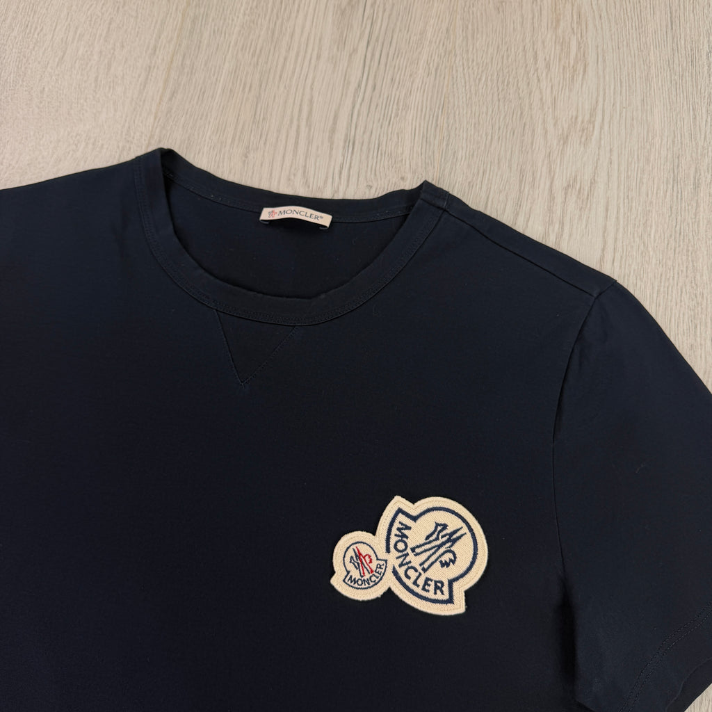 Moncler Men’s Double Logo Navy T-shirt