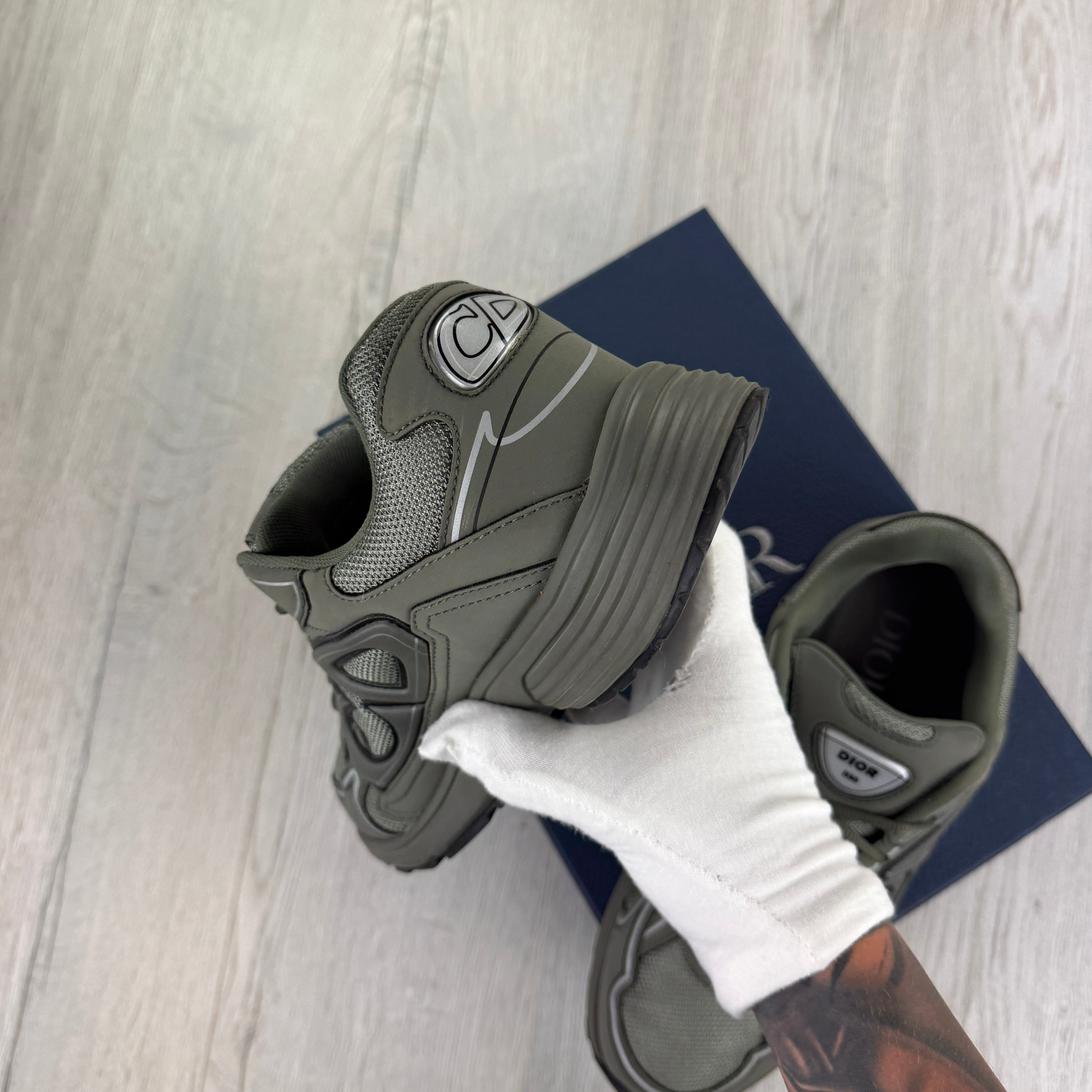 Dior B30 Men’s Khaki CD Mesh Trainers - 45 (Fit Uk 11)