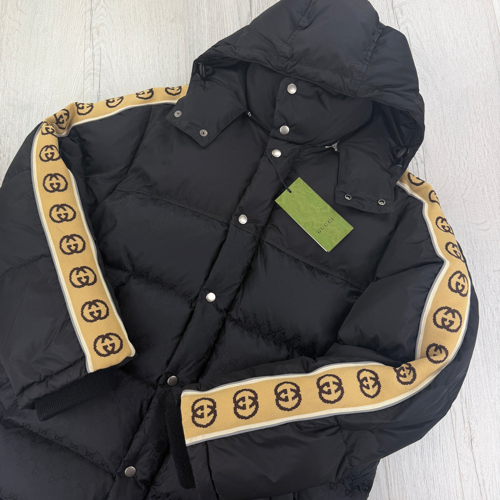 Gucci Men’s GG Jacquard Nylon Padded Down Jacket - Size 48 (M/L)