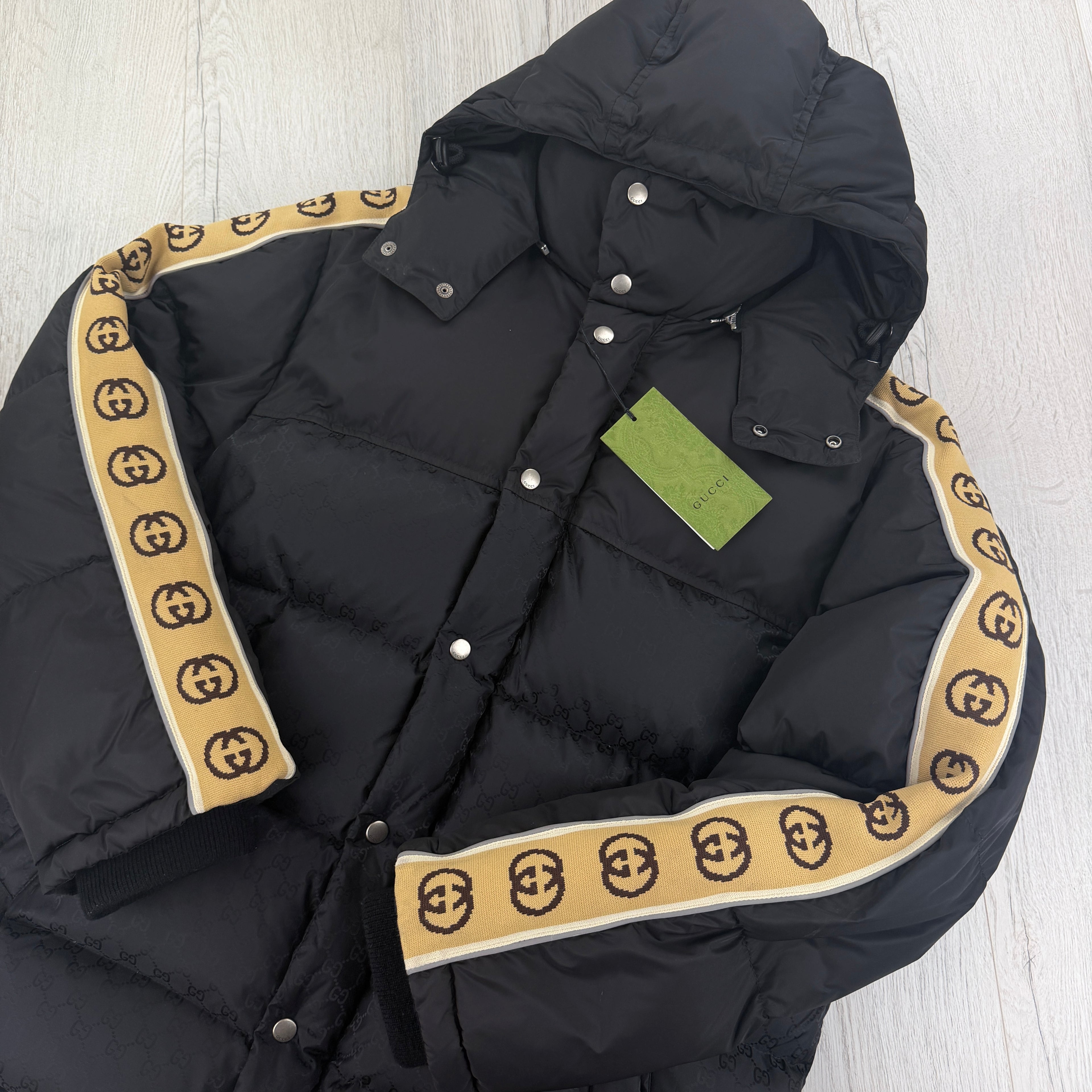 Gucci Men’s GG Jacquard Nylon Padded Down Jacket - Size 48 (M/L)