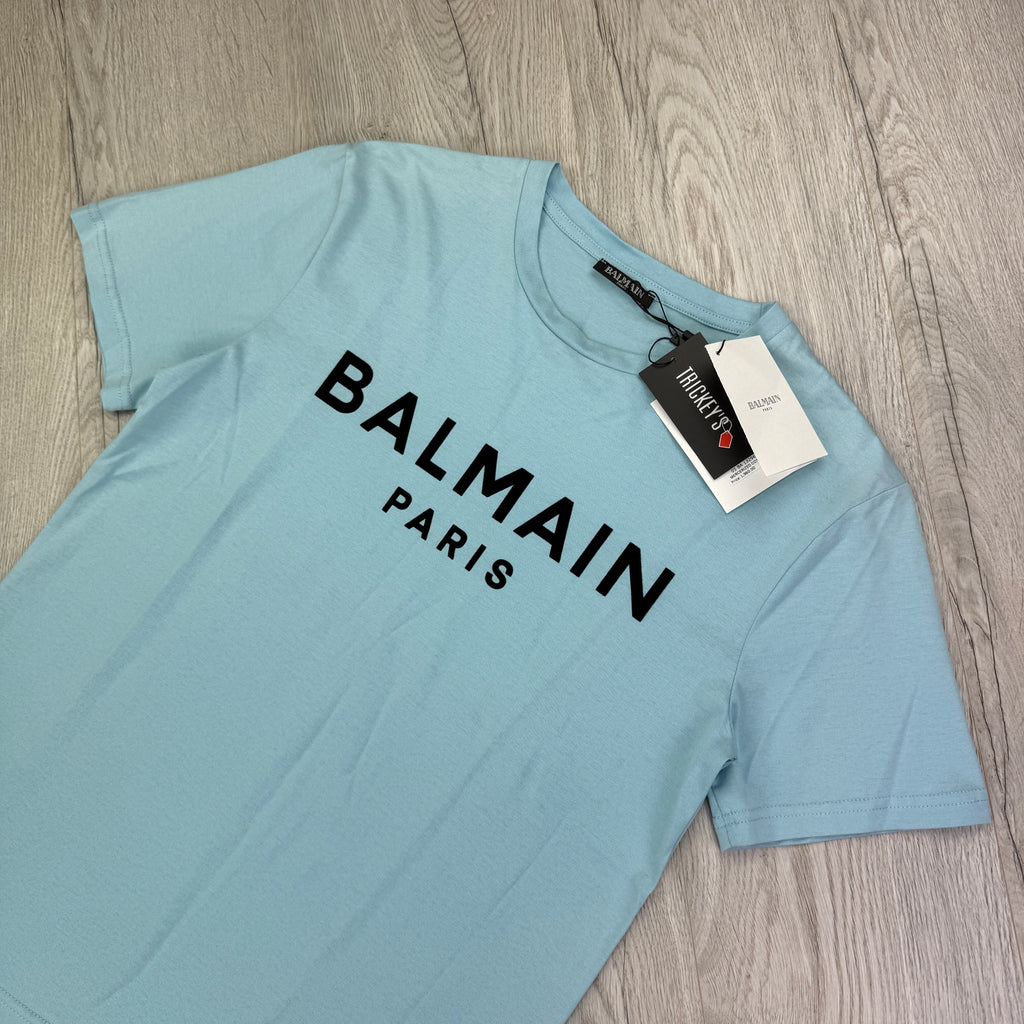 Balmain Paris Men’s Baby Blue T-shirt