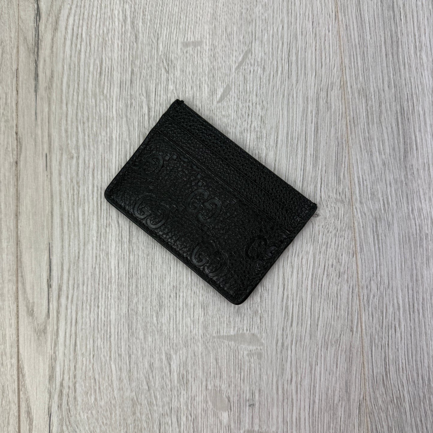 Gucci GG Interlocking Black Canvas Card Holder