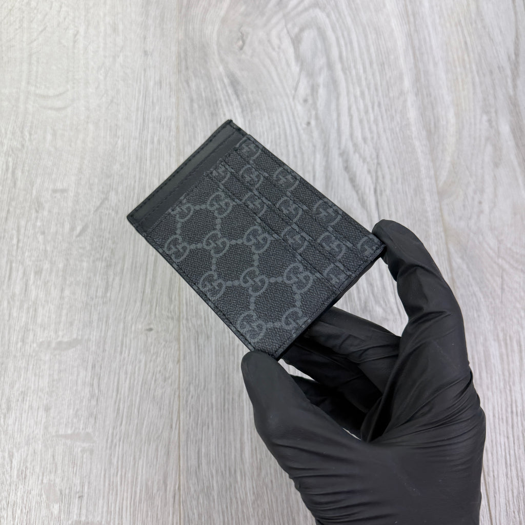 Gucci GG Interlocking Black Canvas Card Holder