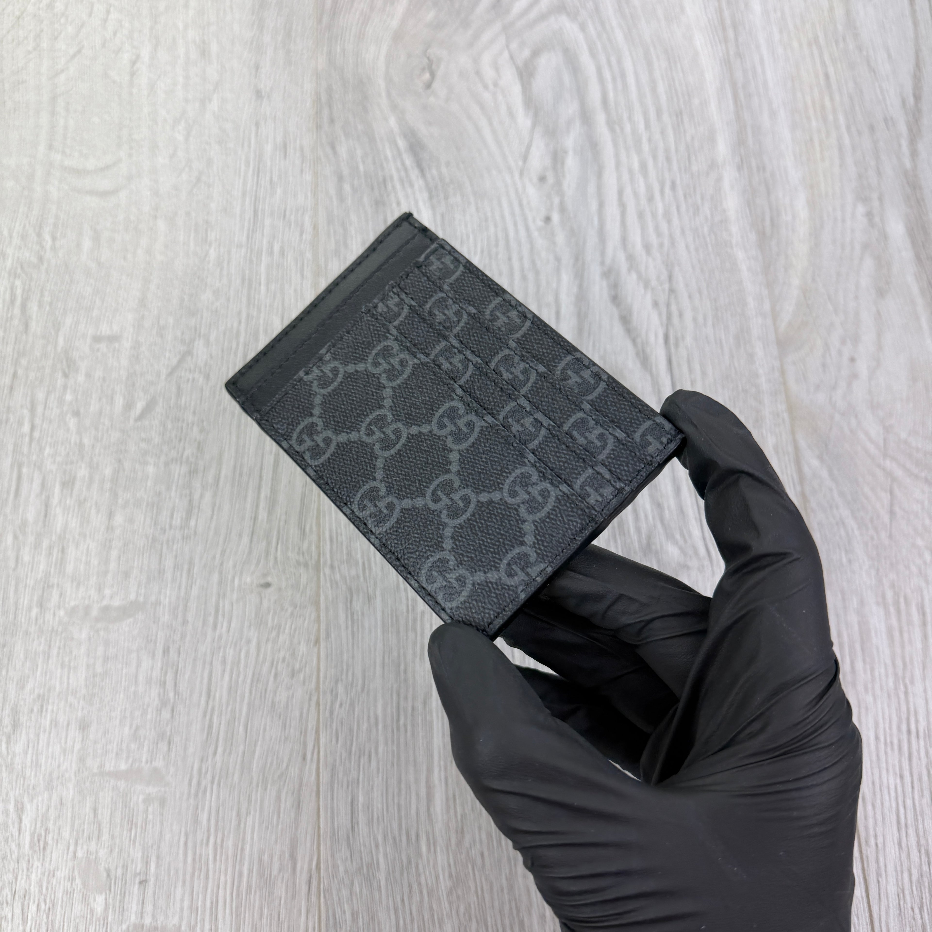 Gucci GG Interlocking Black Canvas Card Holder