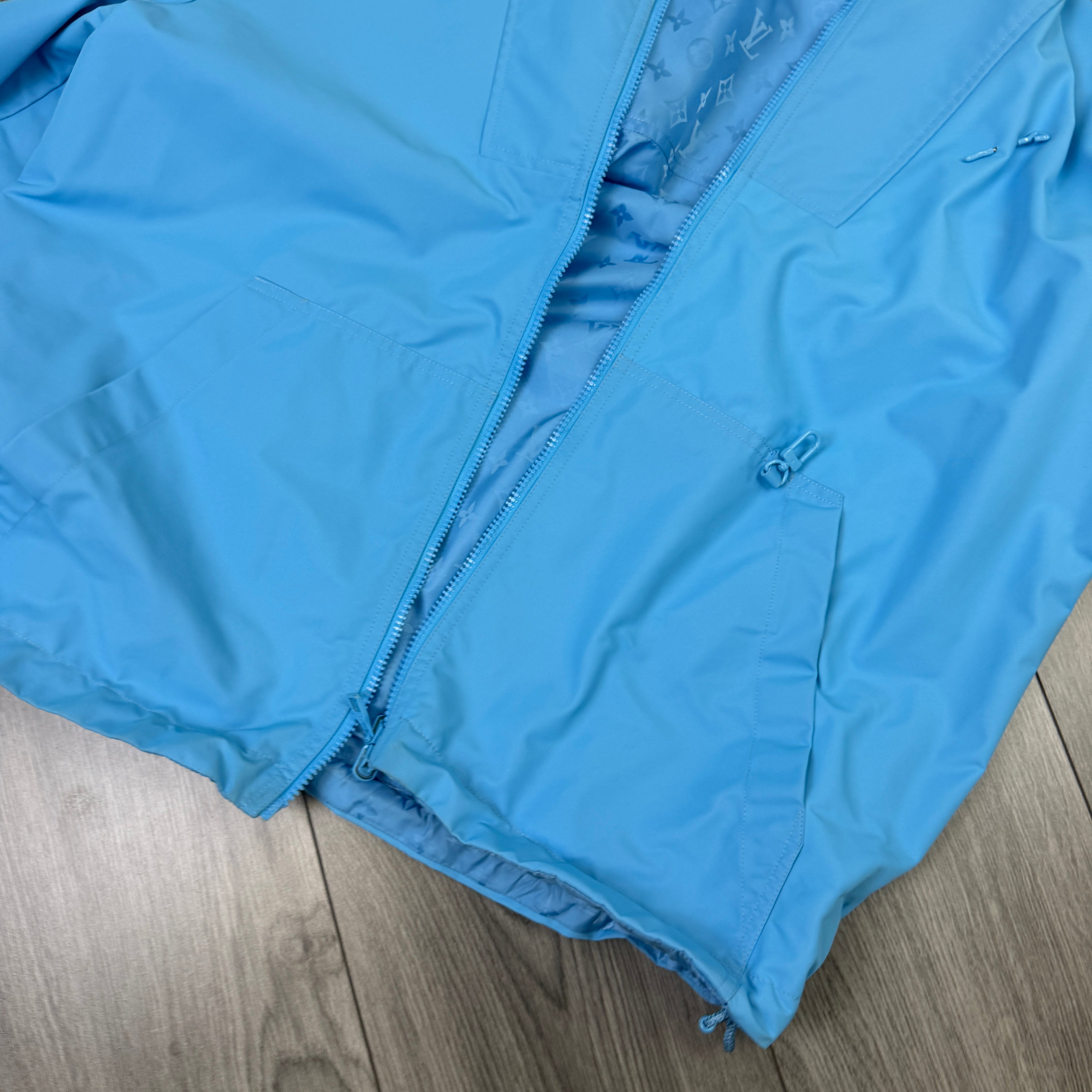 Louis Vuitton Men’s Monogram Reversible Blue Windbreaker Jacket - Size 50 (M/L)