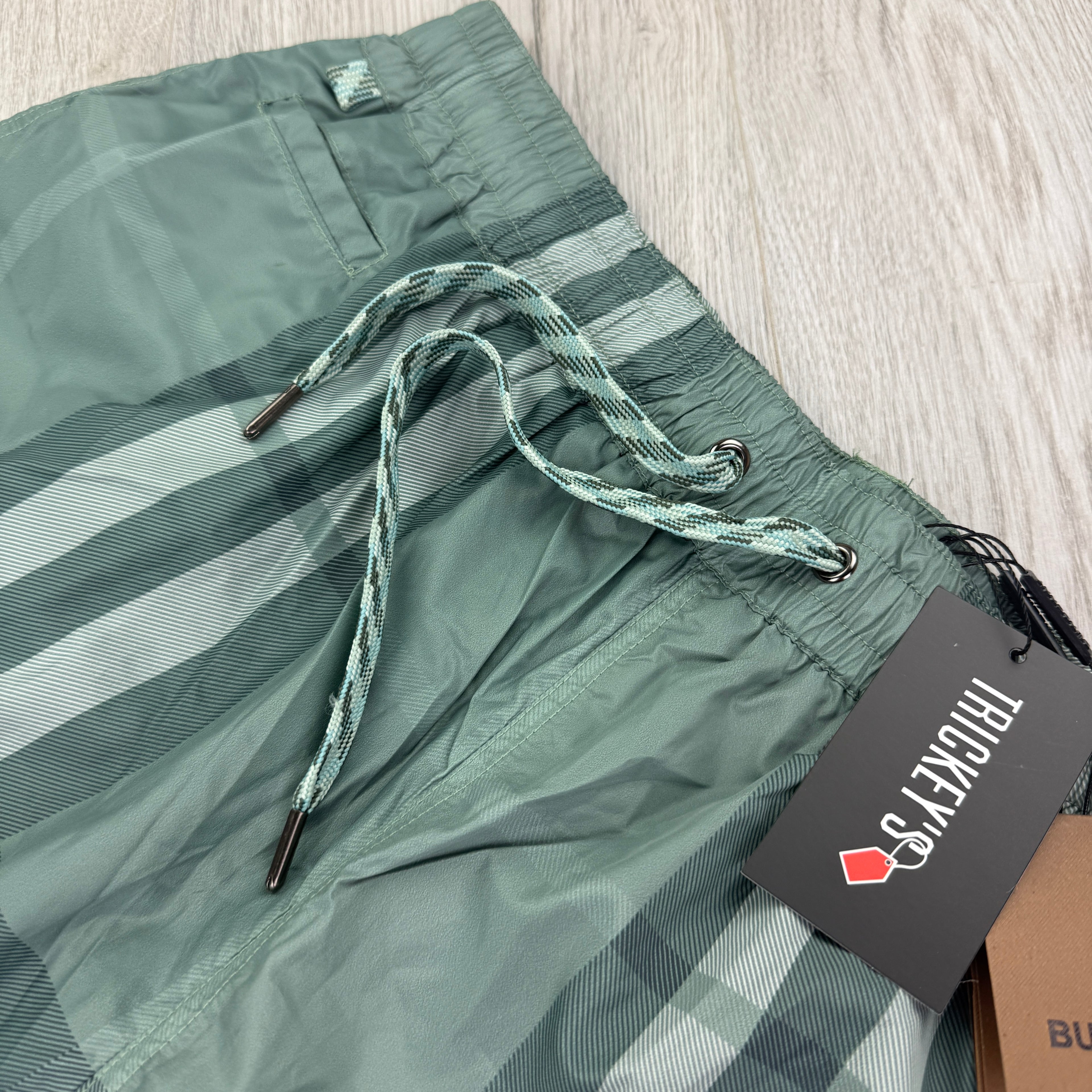 Burberry Men’s Khaki Check Swim Shorts - XXL