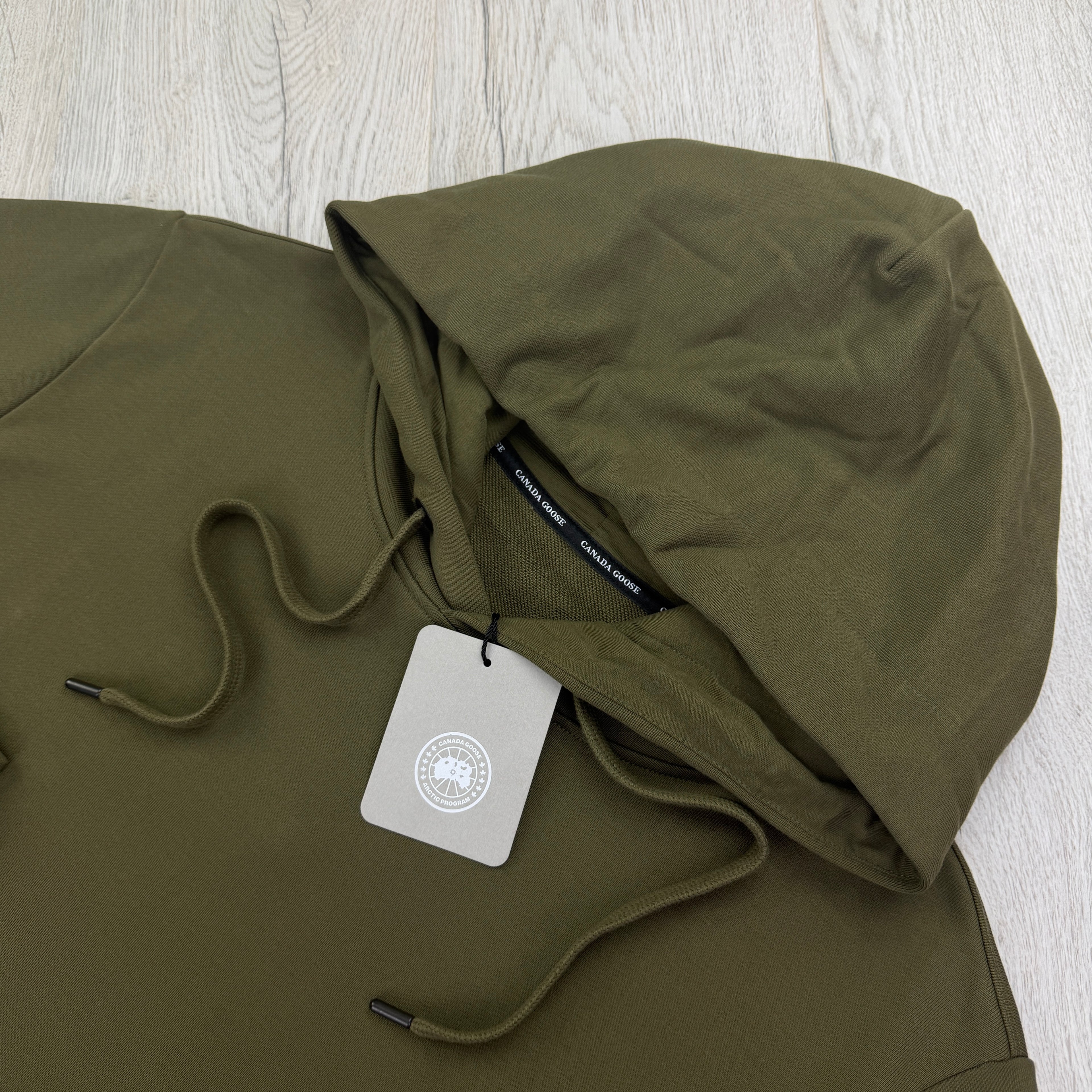 Canada Goose Men’s Black Badge Khaki Pullover Hoodie - XL