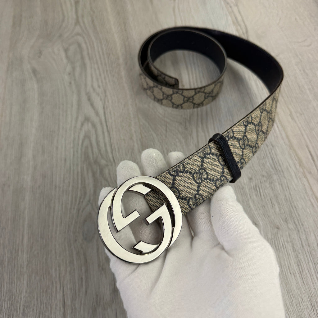 Gucci Men’s Beige Belt GG Buckle - 90 (Uk 30-34)