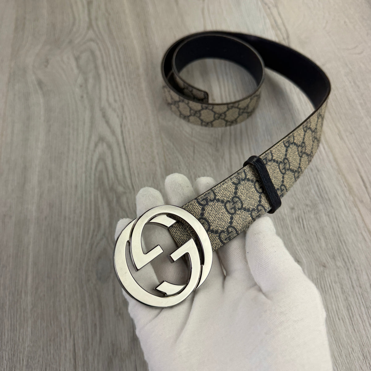 Gucci Men’s Beige Belt GG Buckle - 90 (Uk 30-34)