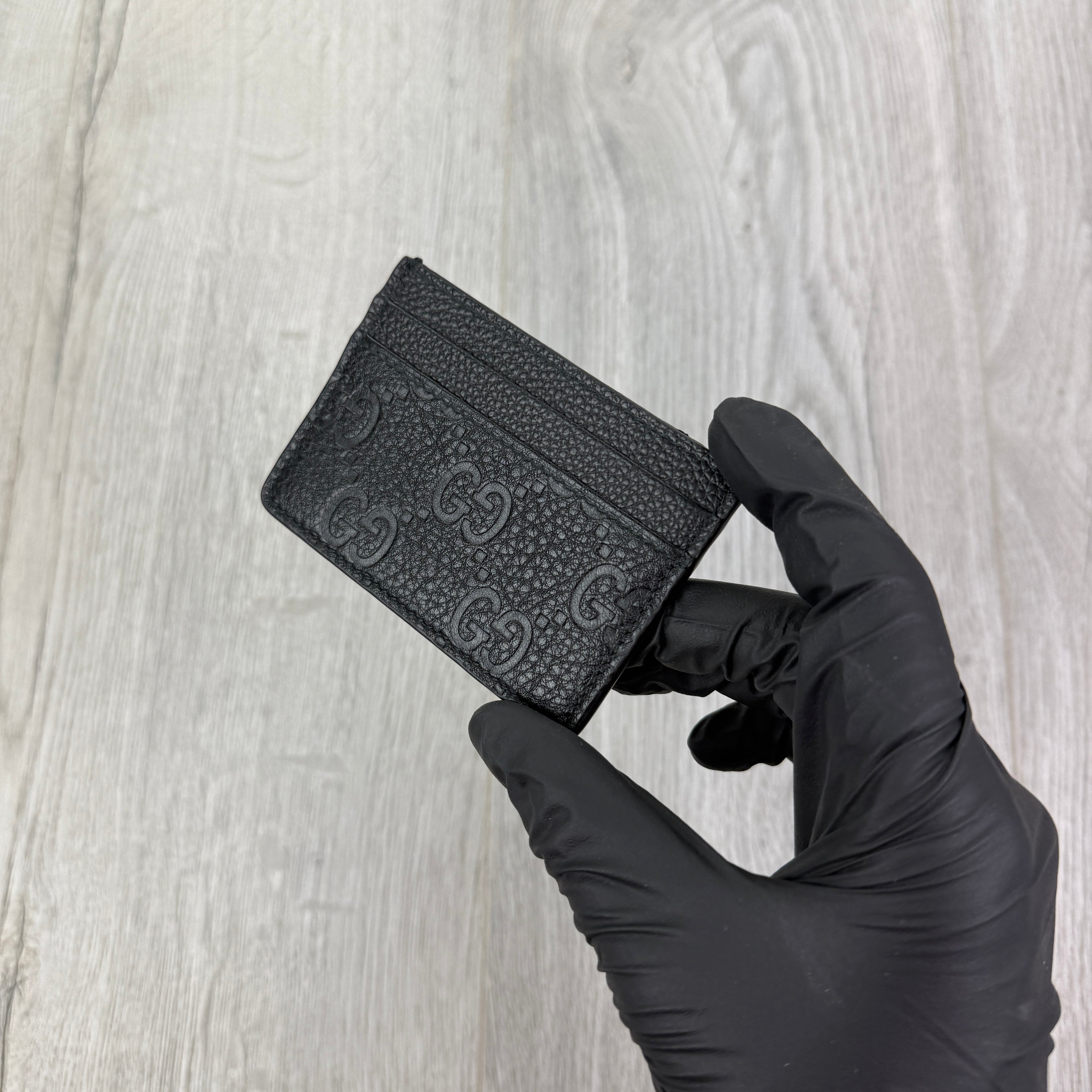 Gucci GG Interlocking Black Canvas Card Holder