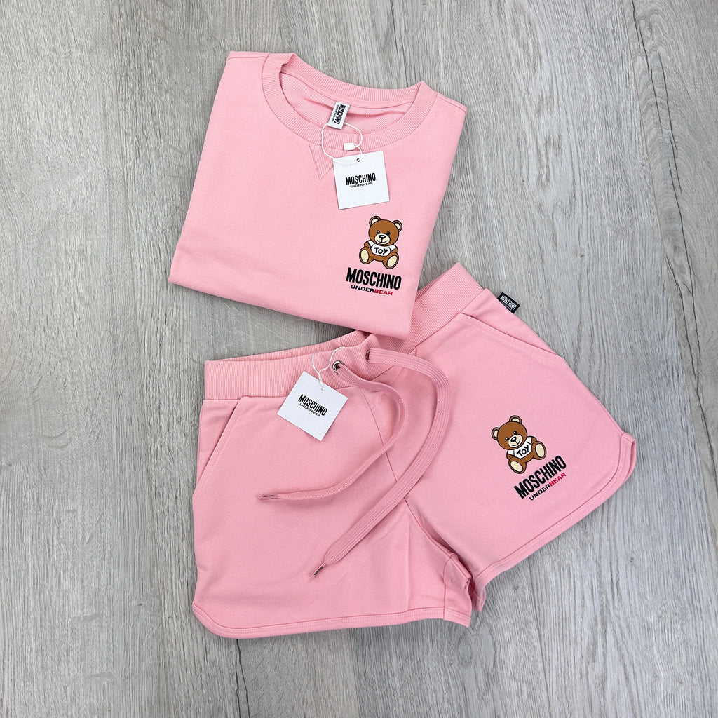 Moschino Under-bear Women’s Pink Jumper & Shorts
