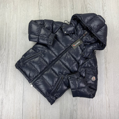 Moncler Men’s Navy Maya Zip-up Down Jacket - Size 0