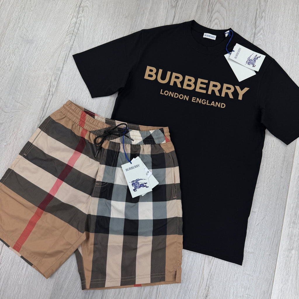Burberry Men’s Black T-shirt & Shorts Set