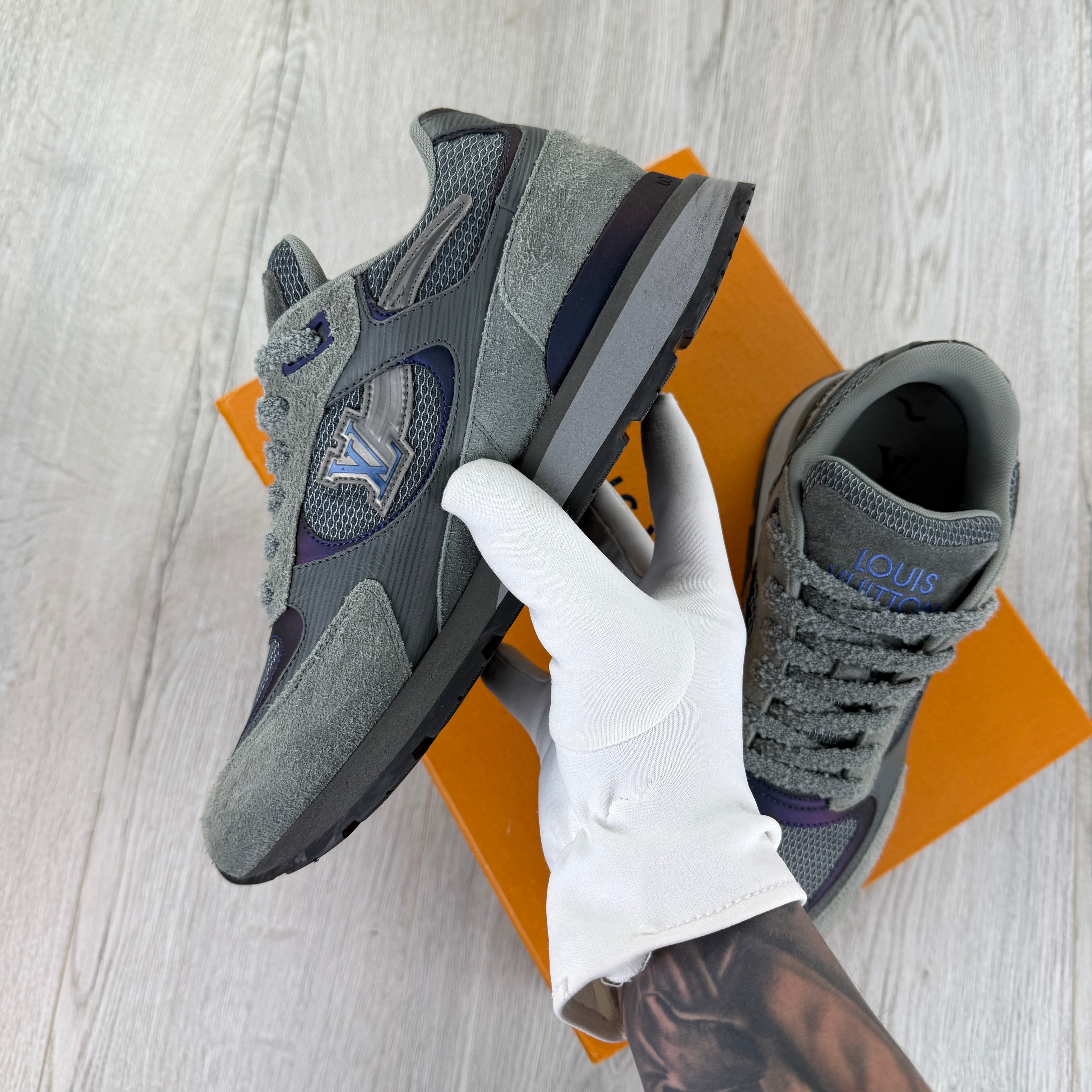 Louis Vuitton Men’s Grey Run Away Trainers - Uk 8 (Fit Uk 8.5)