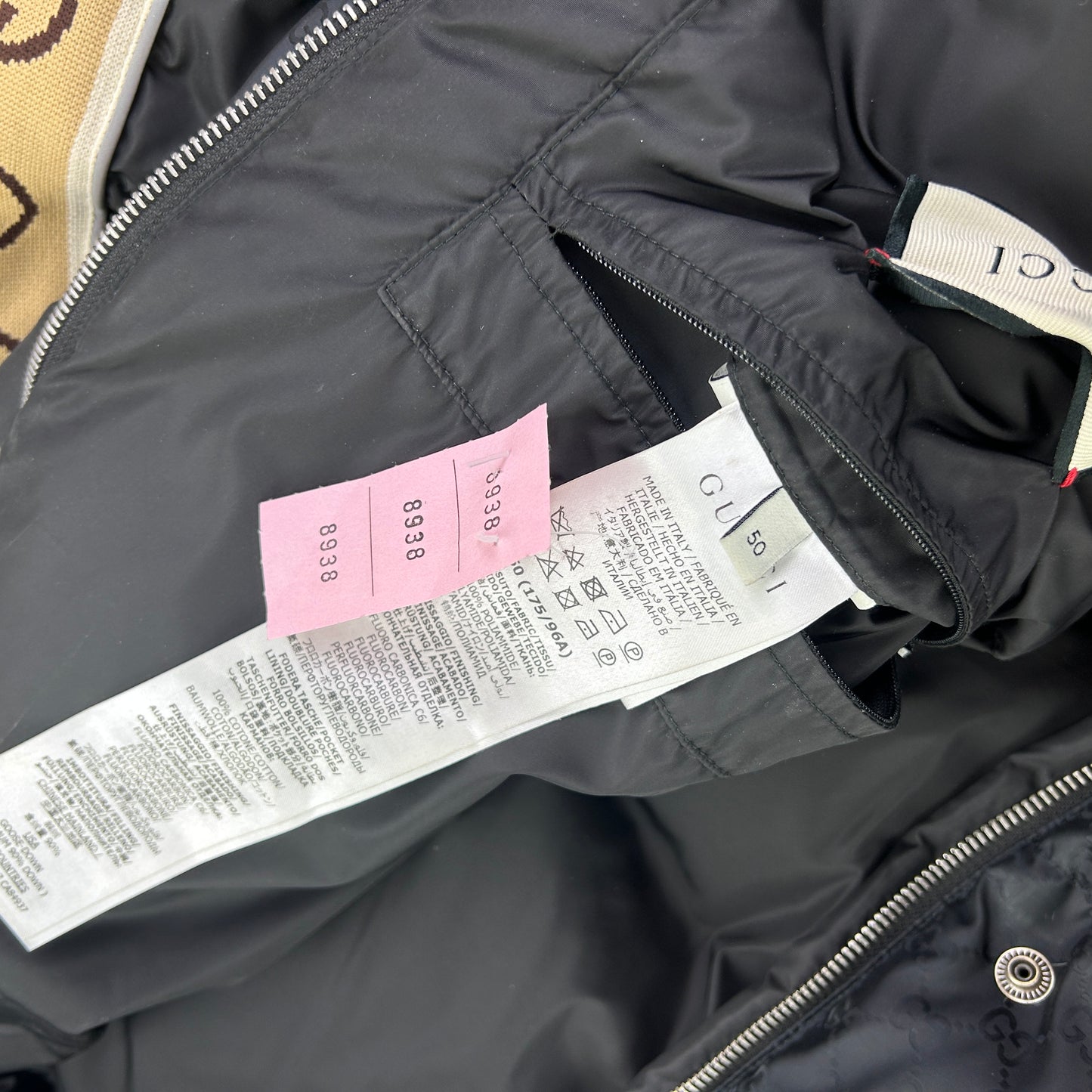 Gucci Men’s GG Jacquard Nylon Padded Down Jacket - Size 50