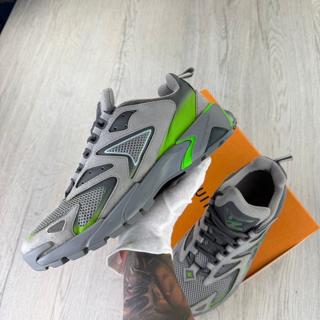 Louis Vuitton Men’s Grey/Green Tactical Trainers - Uk 8.5