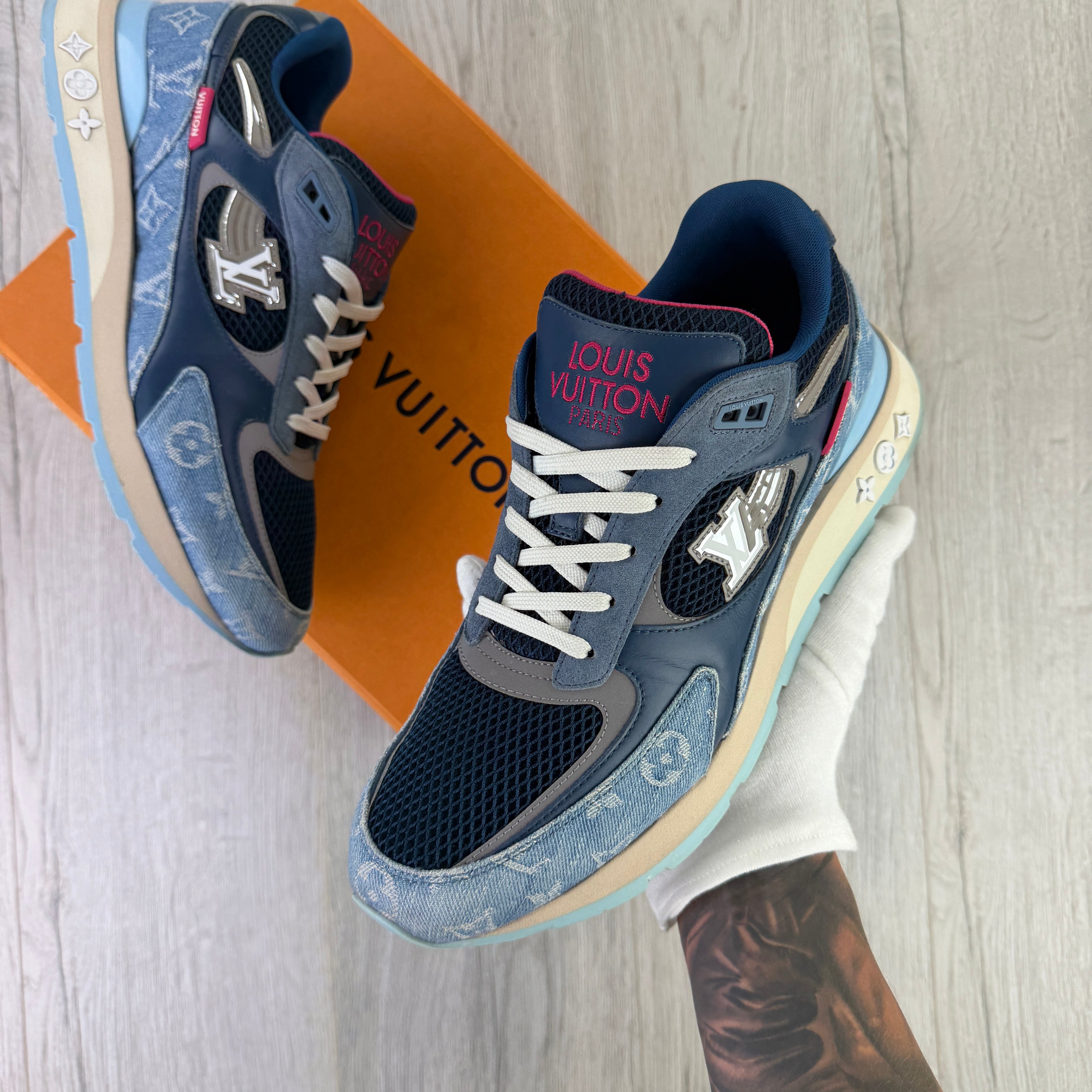 Louis Vuitton Men’s Blue Run Away Trainers - Uk 10 (Fit Uk 10.5)