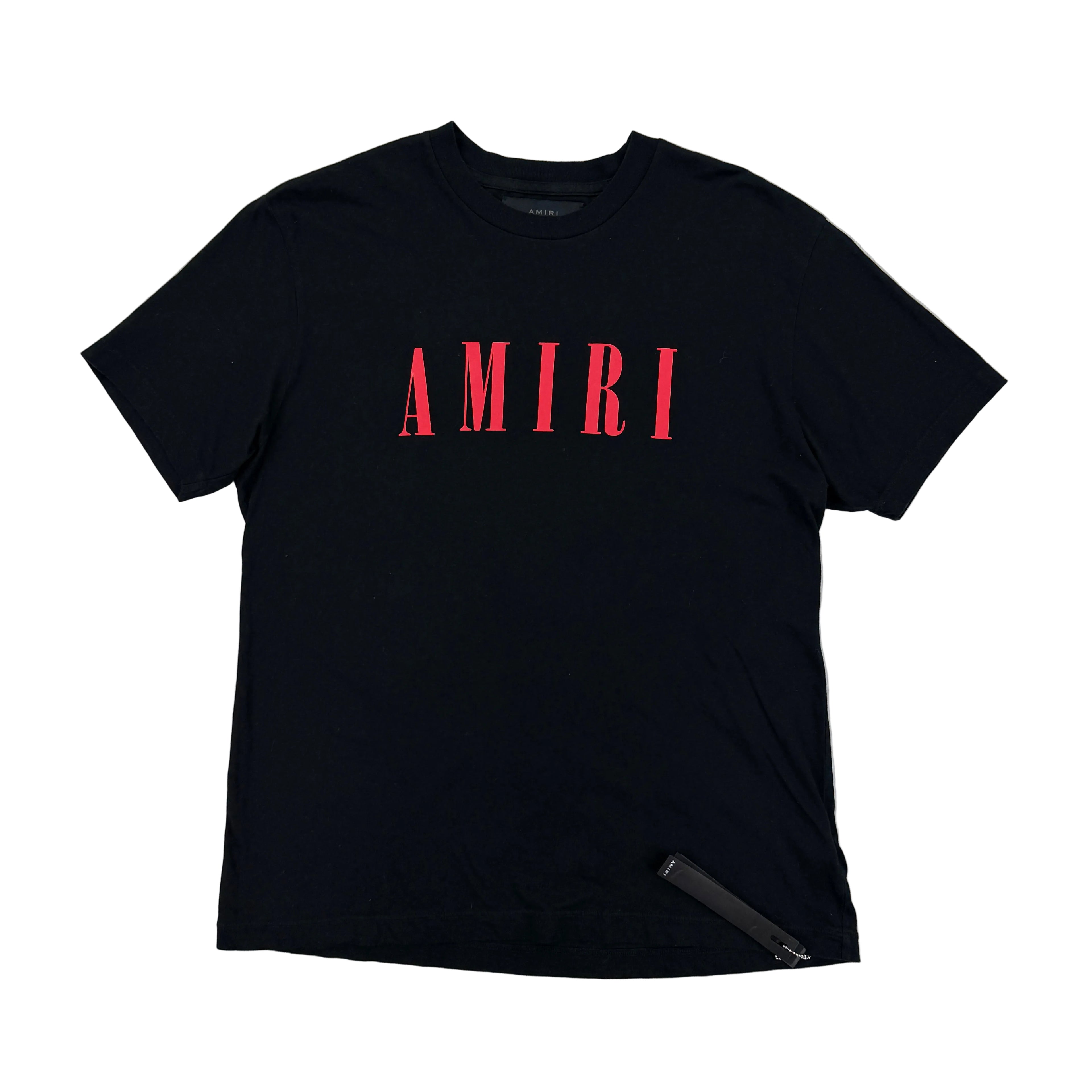 Amiri Men’s Black T-shirt Red Logo - XS