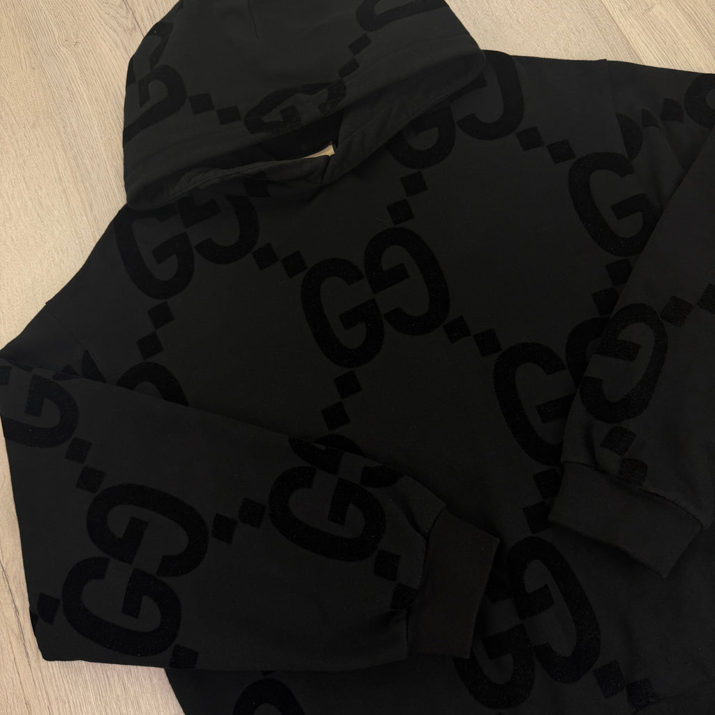 Gucci Men’s Black GG Jacquard Full Hooded Tracksuit - Large