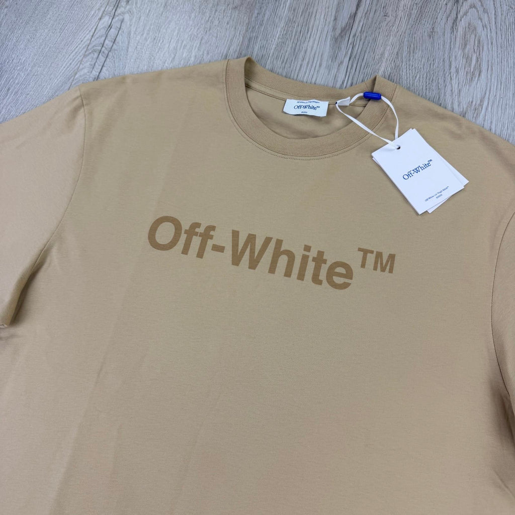 Off White Men’s Beige T-shirt - Medium