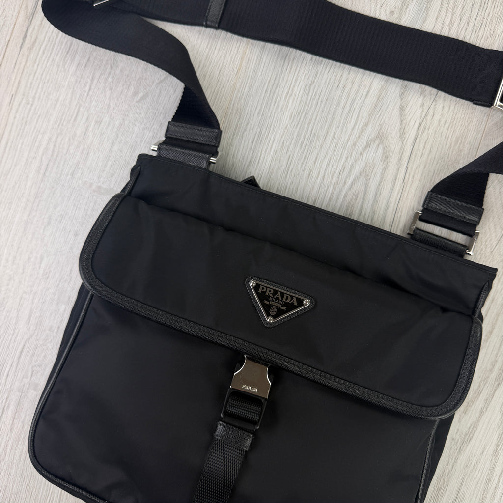 Prada Men’s Black Nylon Messenger Bag