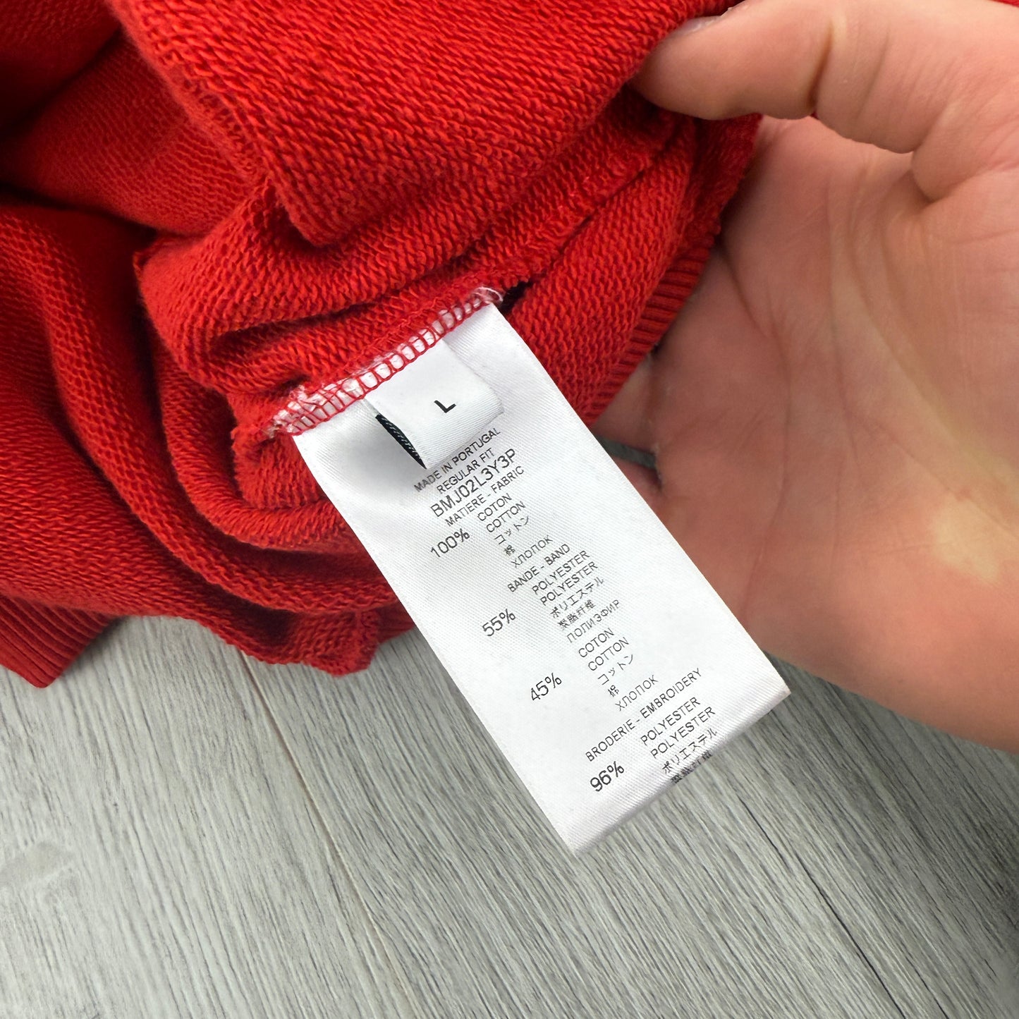 Givenchy Men’s Red Cotton Pullover Hoodie With Contrasting Stripes - Large