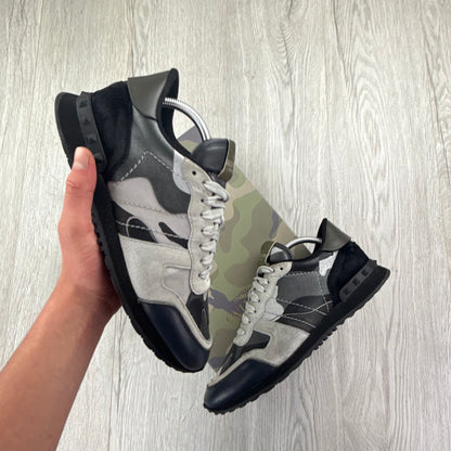 Valentino Men’s Grey & Black Camo Rockrunner - 41 (Uk 7)