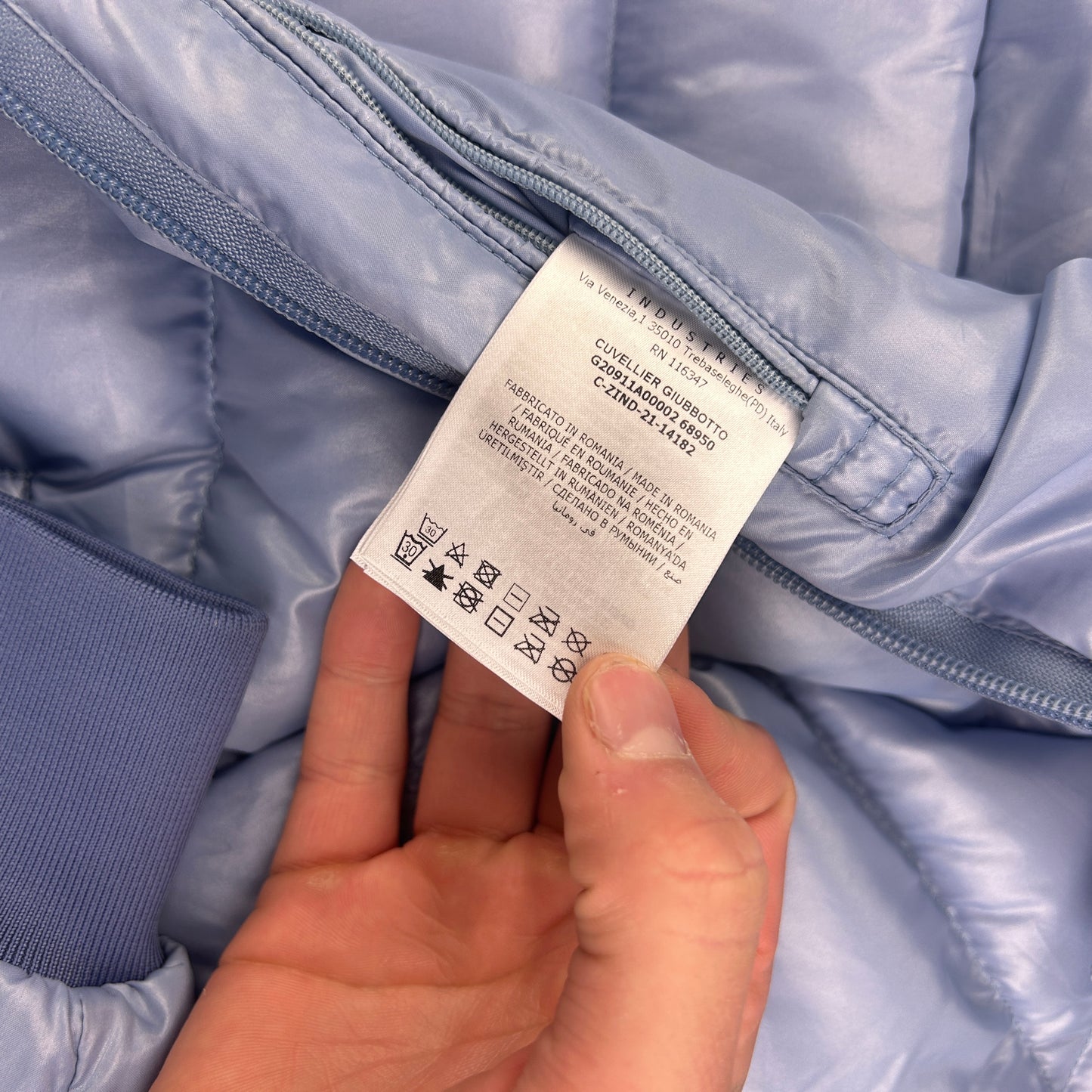 Moncler Men’s Cuvellier Baby Blue Zip-up Down Jacket - Size 3