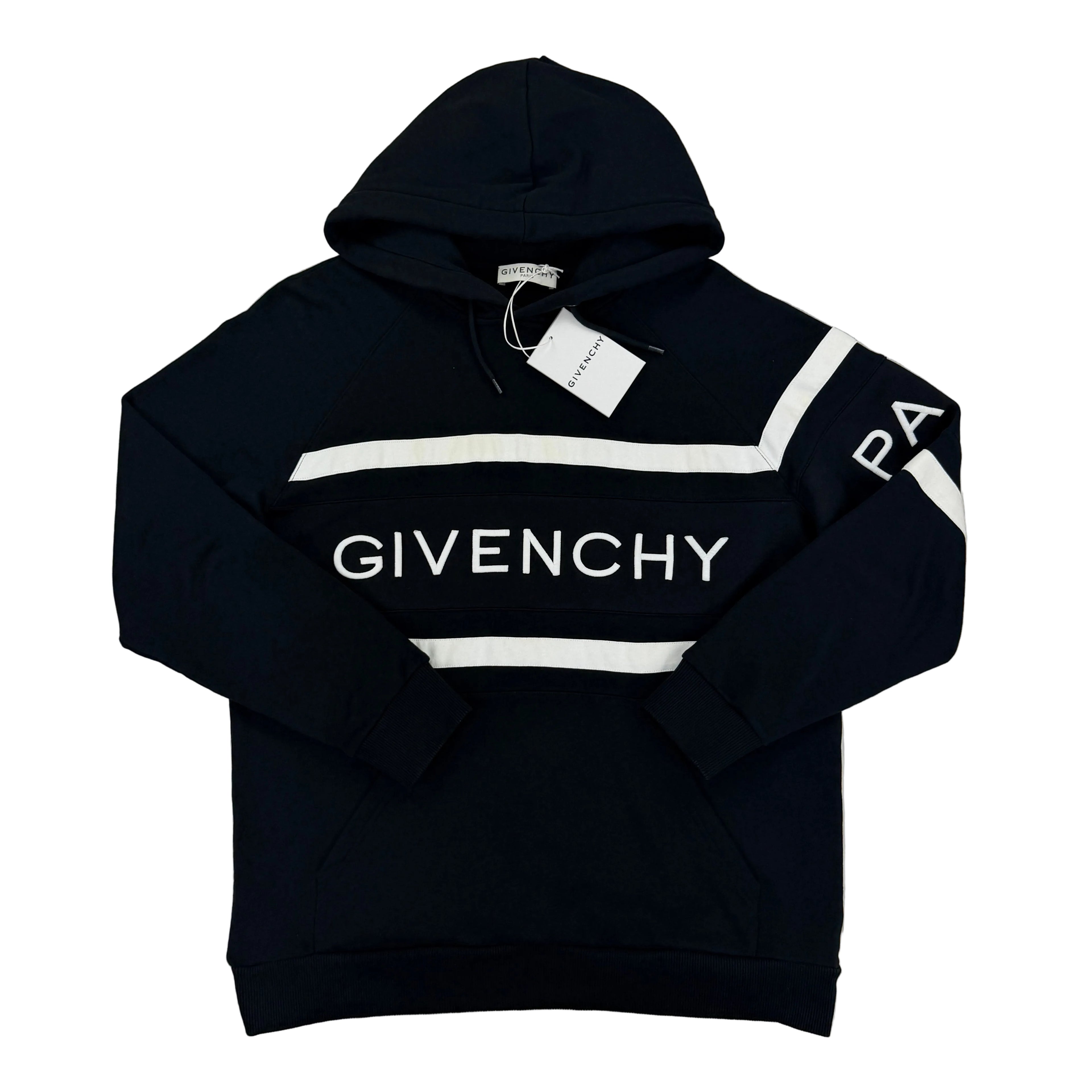 Givenchy Men’s Black Pullover Hoodie Embroidered Logo