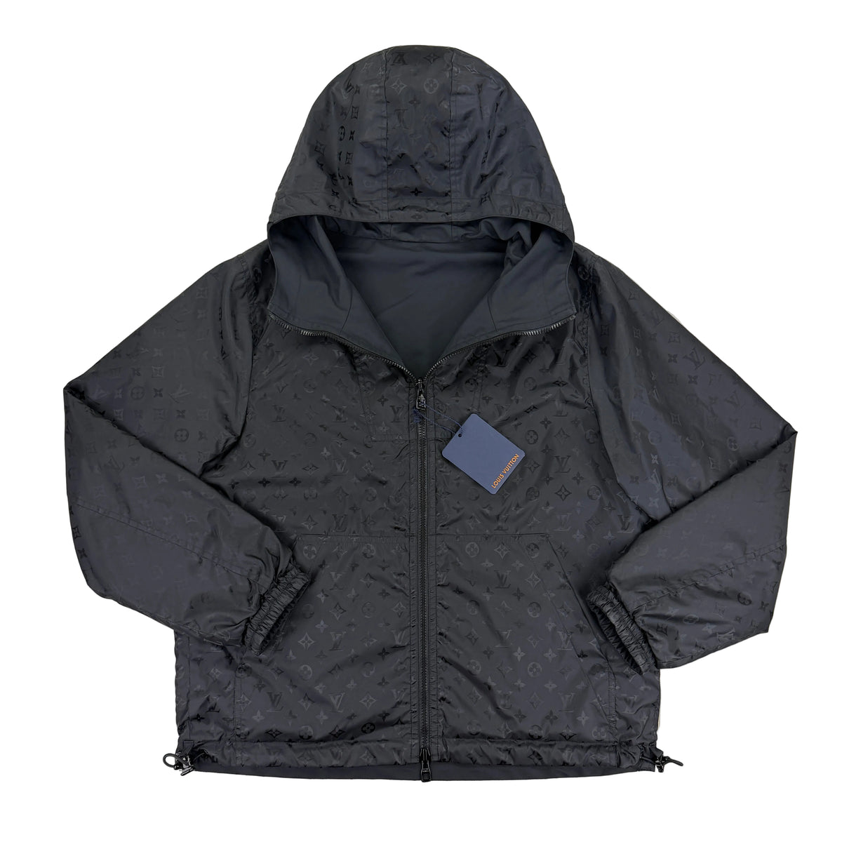 Louis Vuitton Men’s Monogram Reversible Black Windbreaker Jacket - Size 50