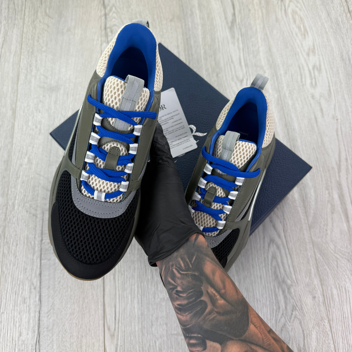 Dior B22 Men’s Khaki & Blue Trainers - 42 (Fit Uk 7.5)