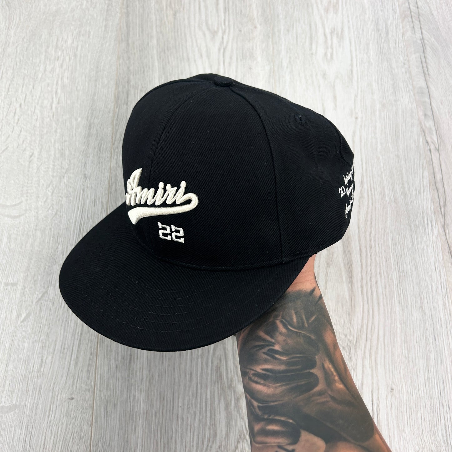 Amiri Men’s 22 Fitted Flat Black Cap