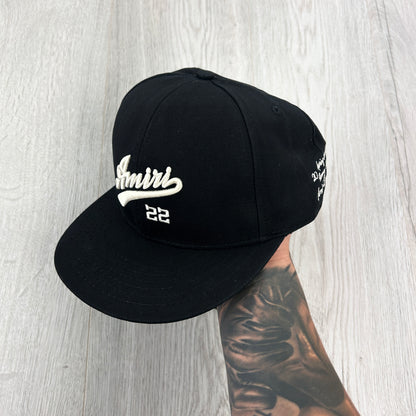 Amiri Men’s 22 Fitted Flat Black Cap