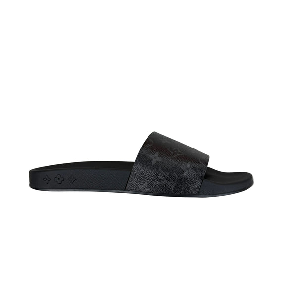 Louis Vuitton Men’s Black Leather Sliders - Uk 11.5 (Fit Uk 12)