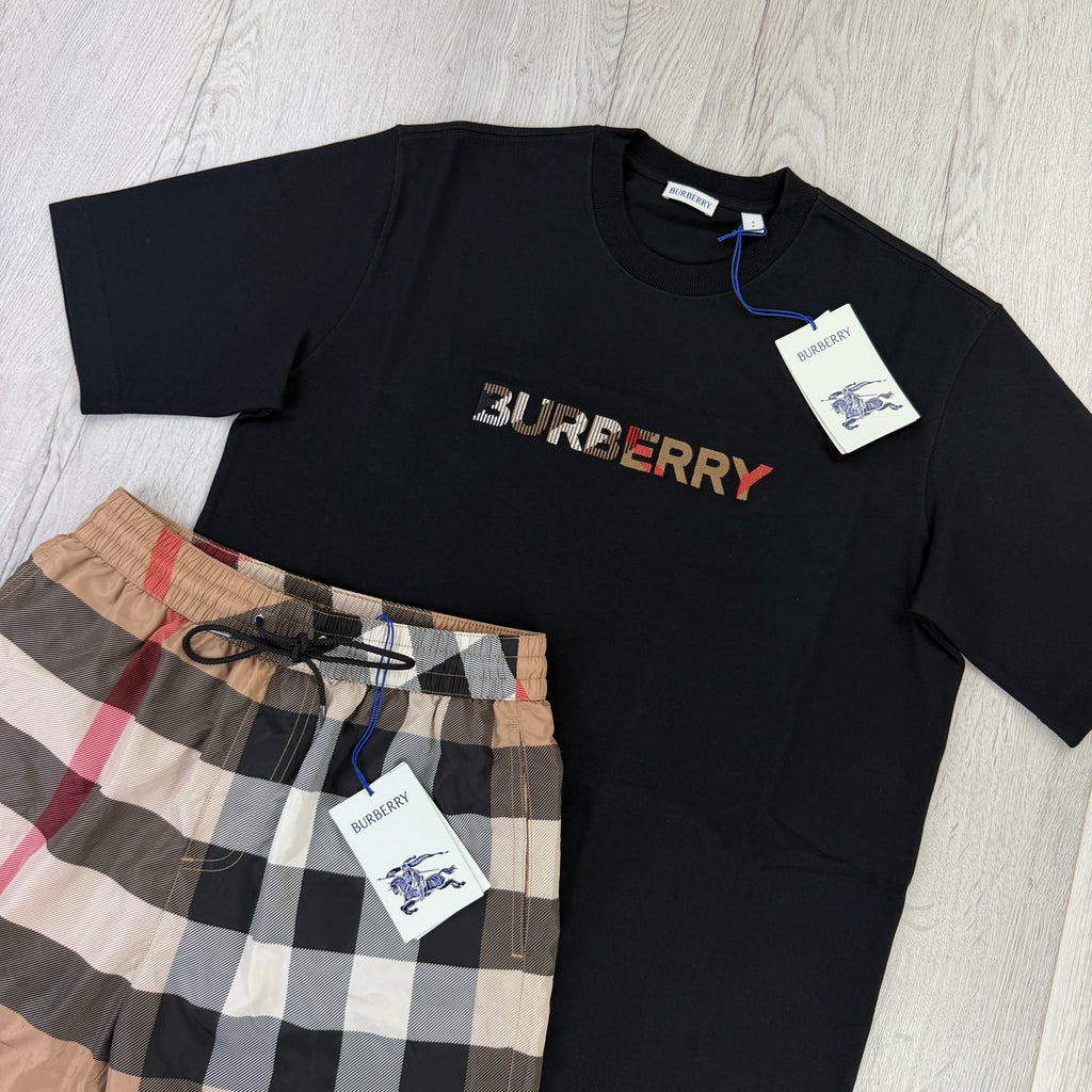 Burberry Men’s Black T-shirt & Shorts Set