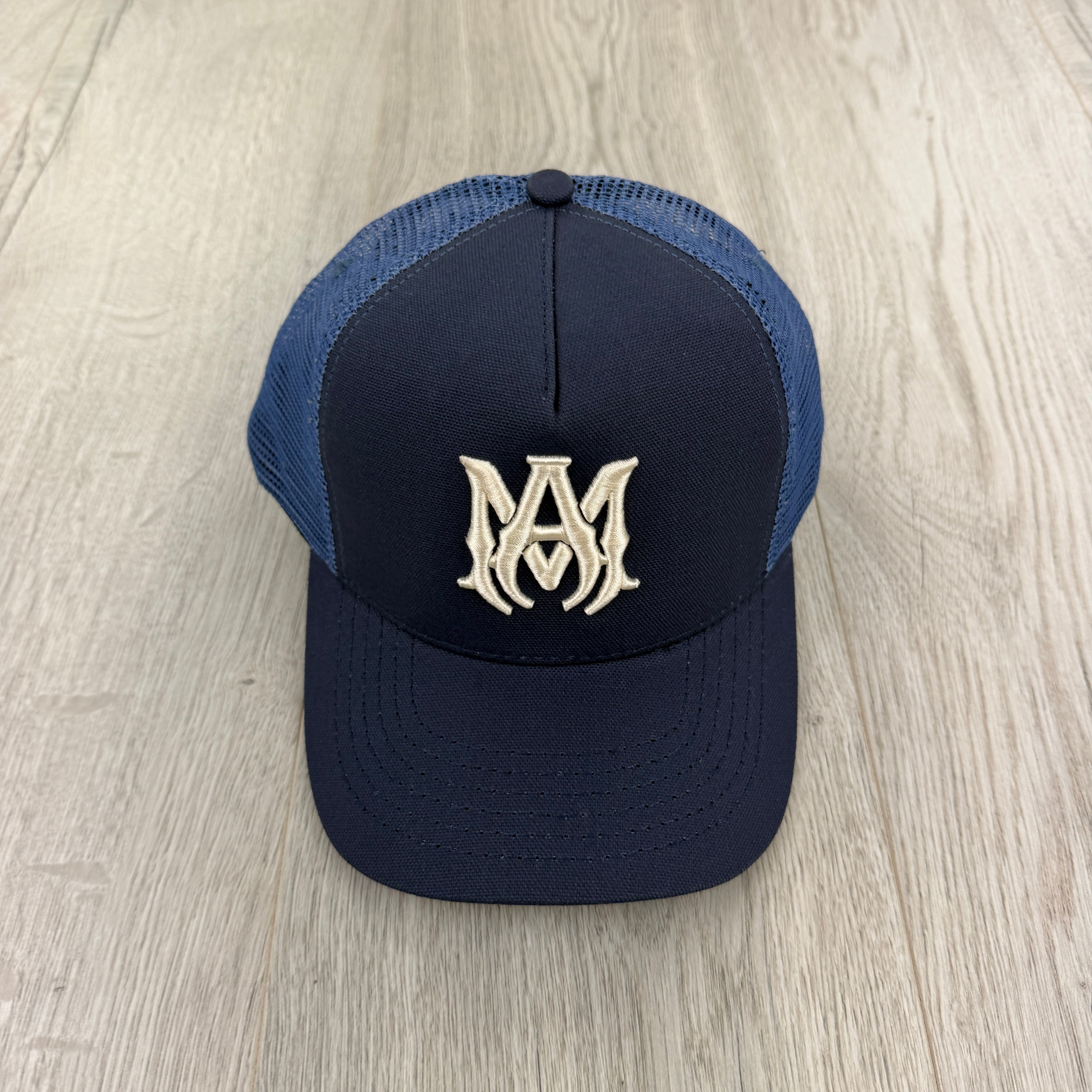 Amiri Men’s Blue Baseball Cap White Embroidered Logo