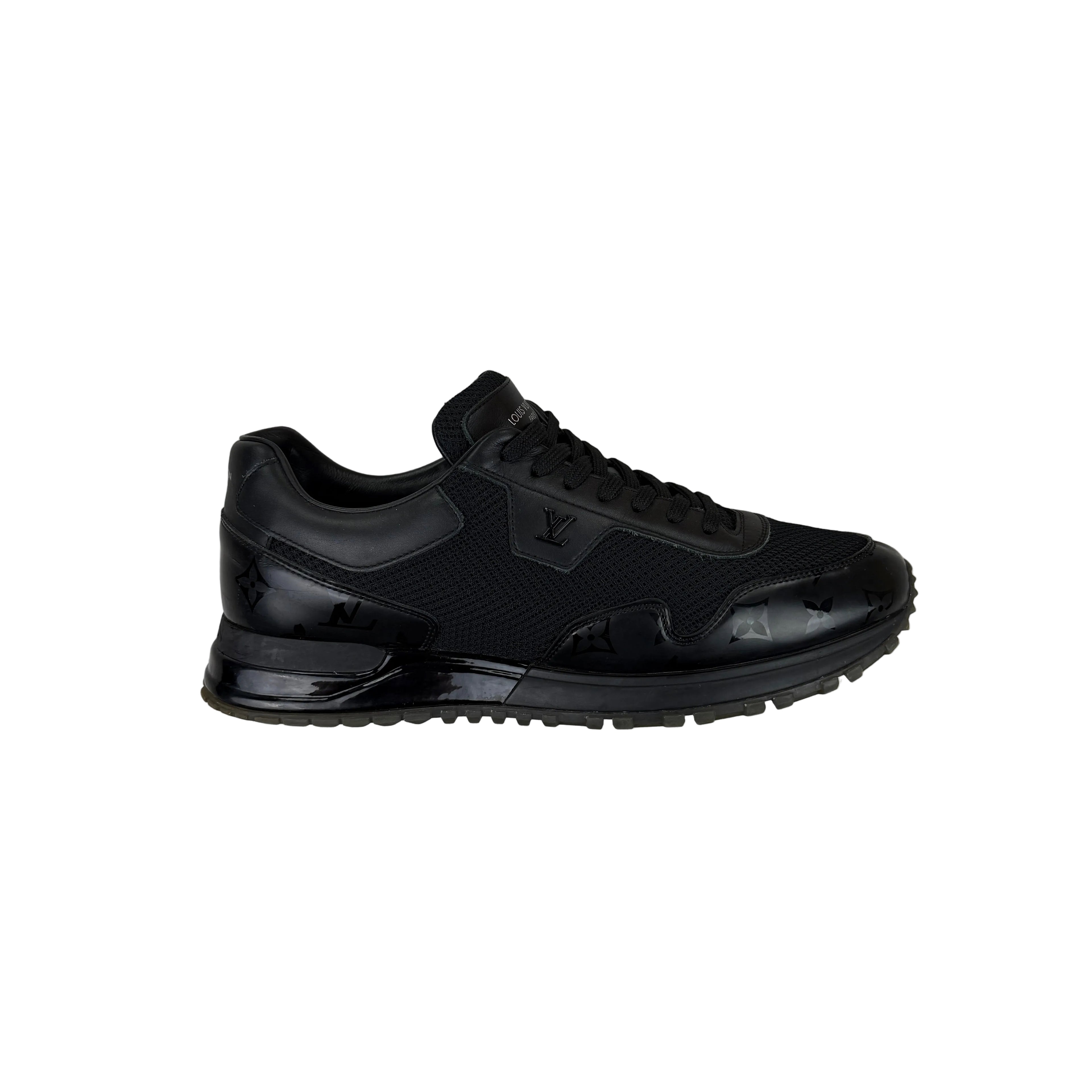 Louis Vuitton Men’s Black Monogram Leather Sneakers - Uk 8 (Fit 8.5)