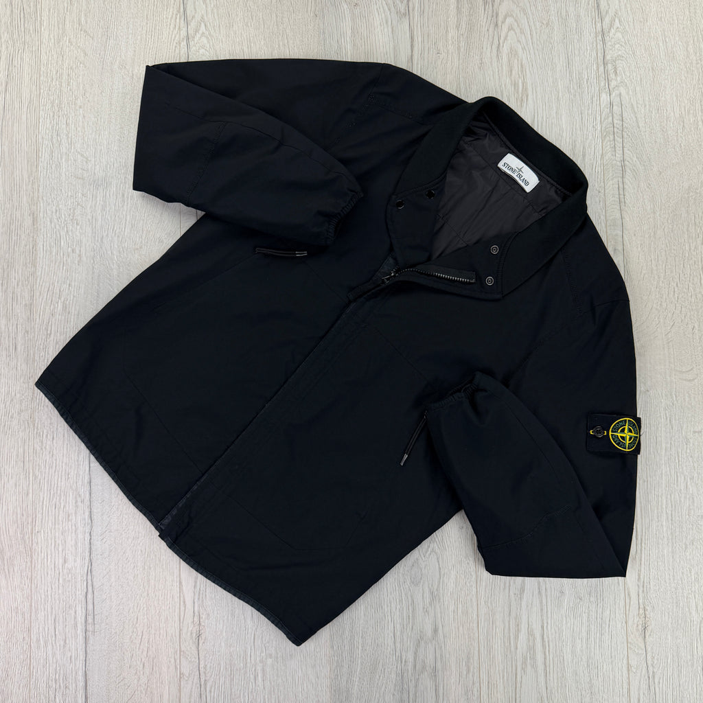 Stone Island Men’s Black Soft Shell Bomber Jacket - Large