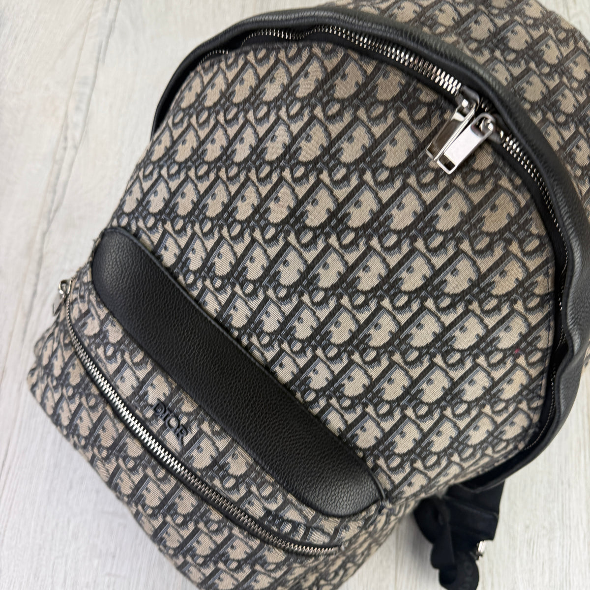 Christian Dior Beige and Black Oblique Jacquard Men’s Backpack