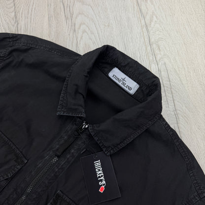 Stone Island Men’s Black Zipped Over-shirt - Large