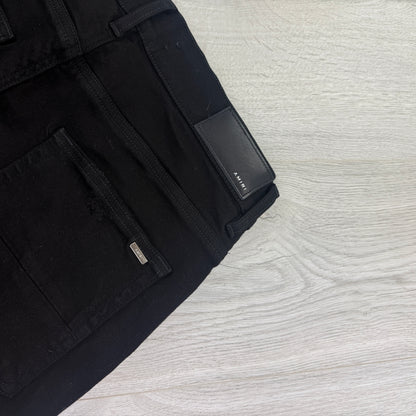 Amiri Men’s Black Distressed Ripped Jeans - Uk 32