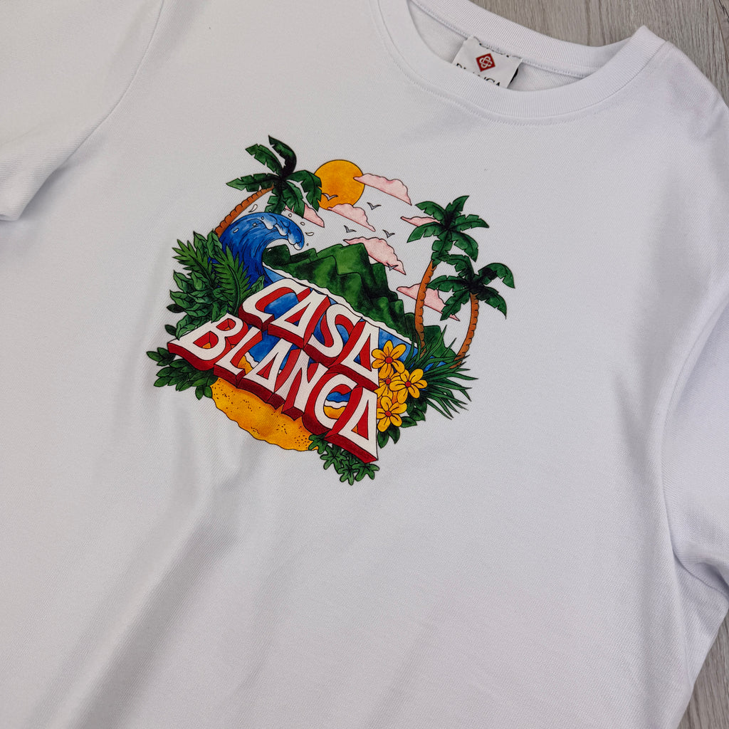 Casablanca Men’s White T-shirt - Large Oversized