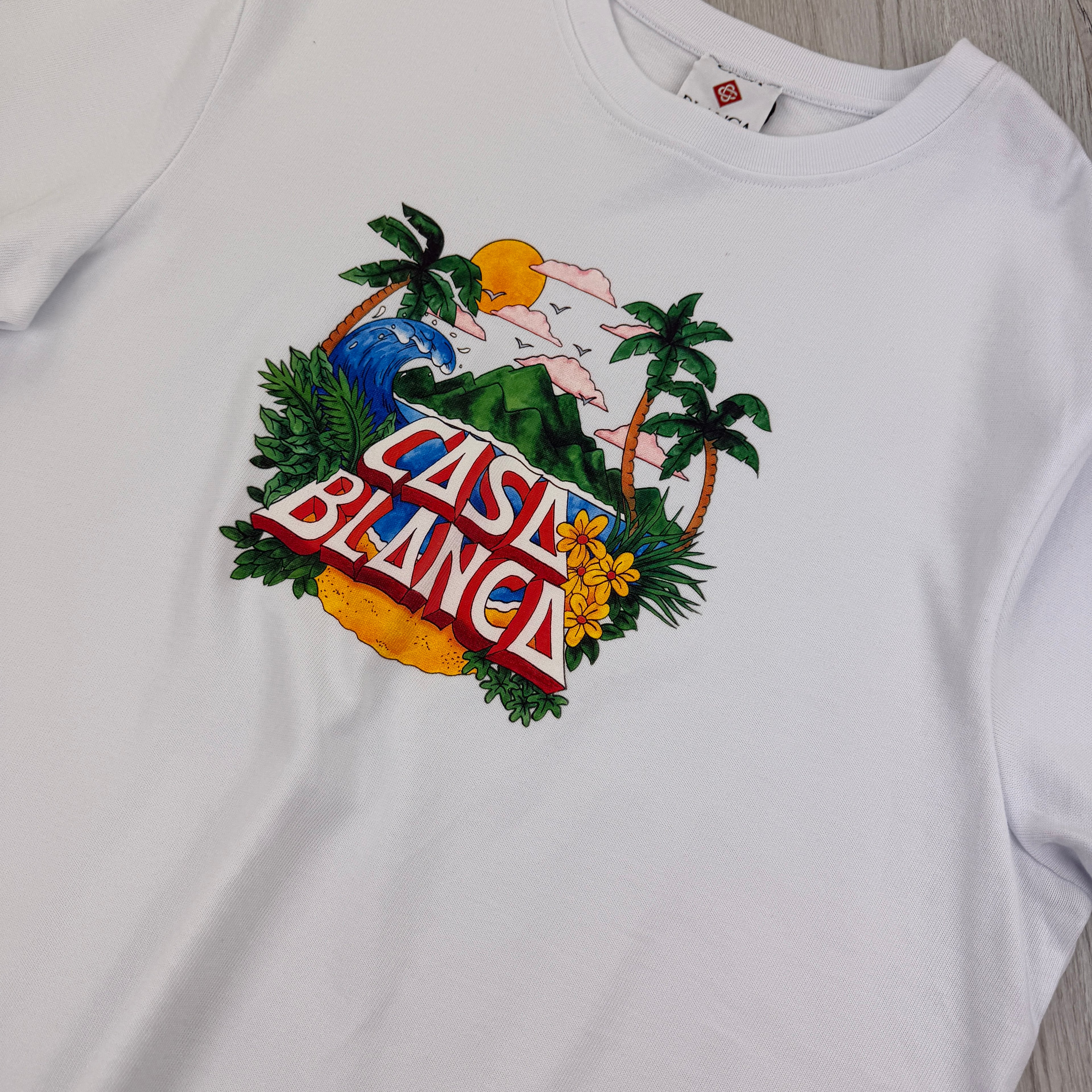 Casablanca Men’s White T-shirt - Large Oversized