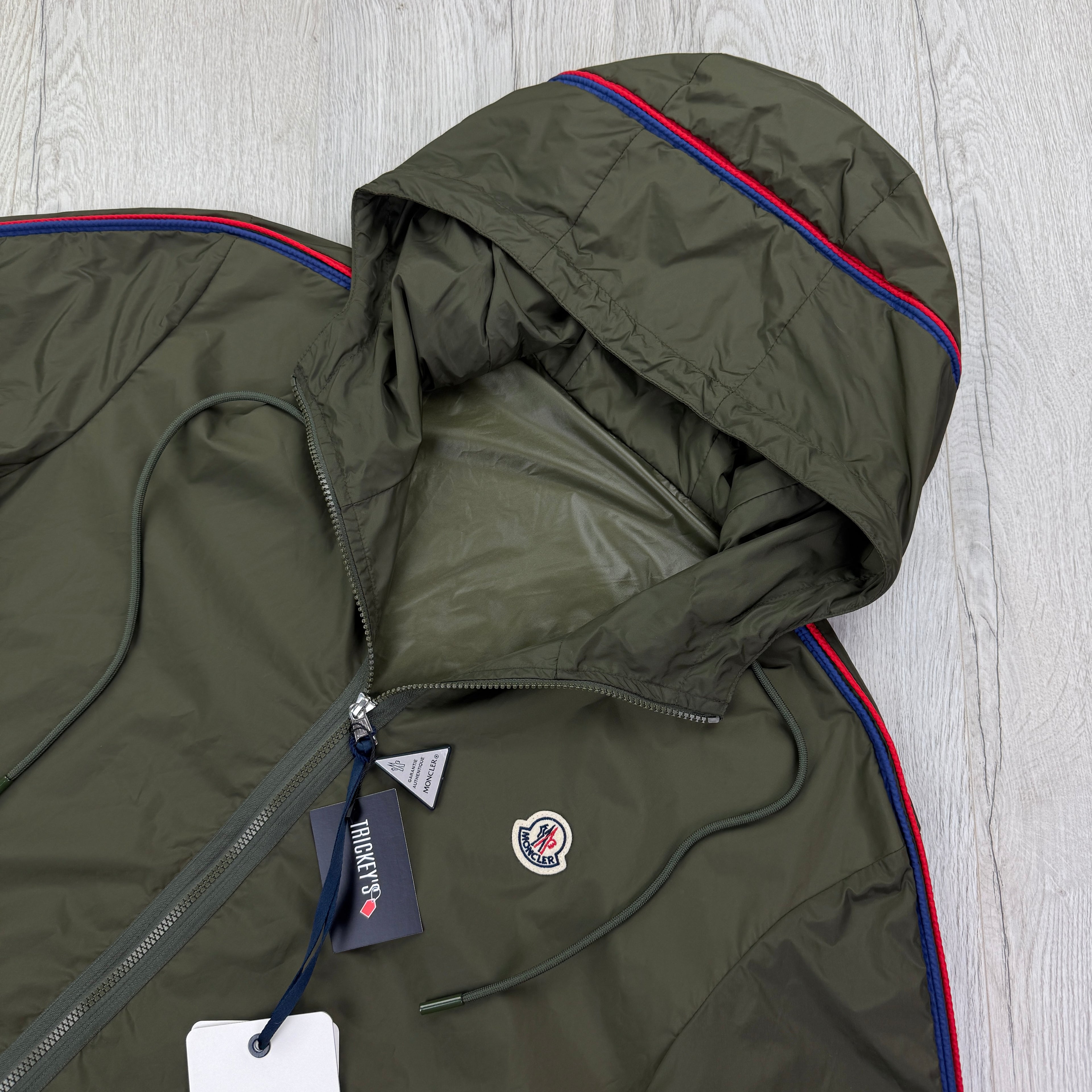 Moncler Men’s Hattab Khaki Zip-up Windbreaker Jacket - Size 5