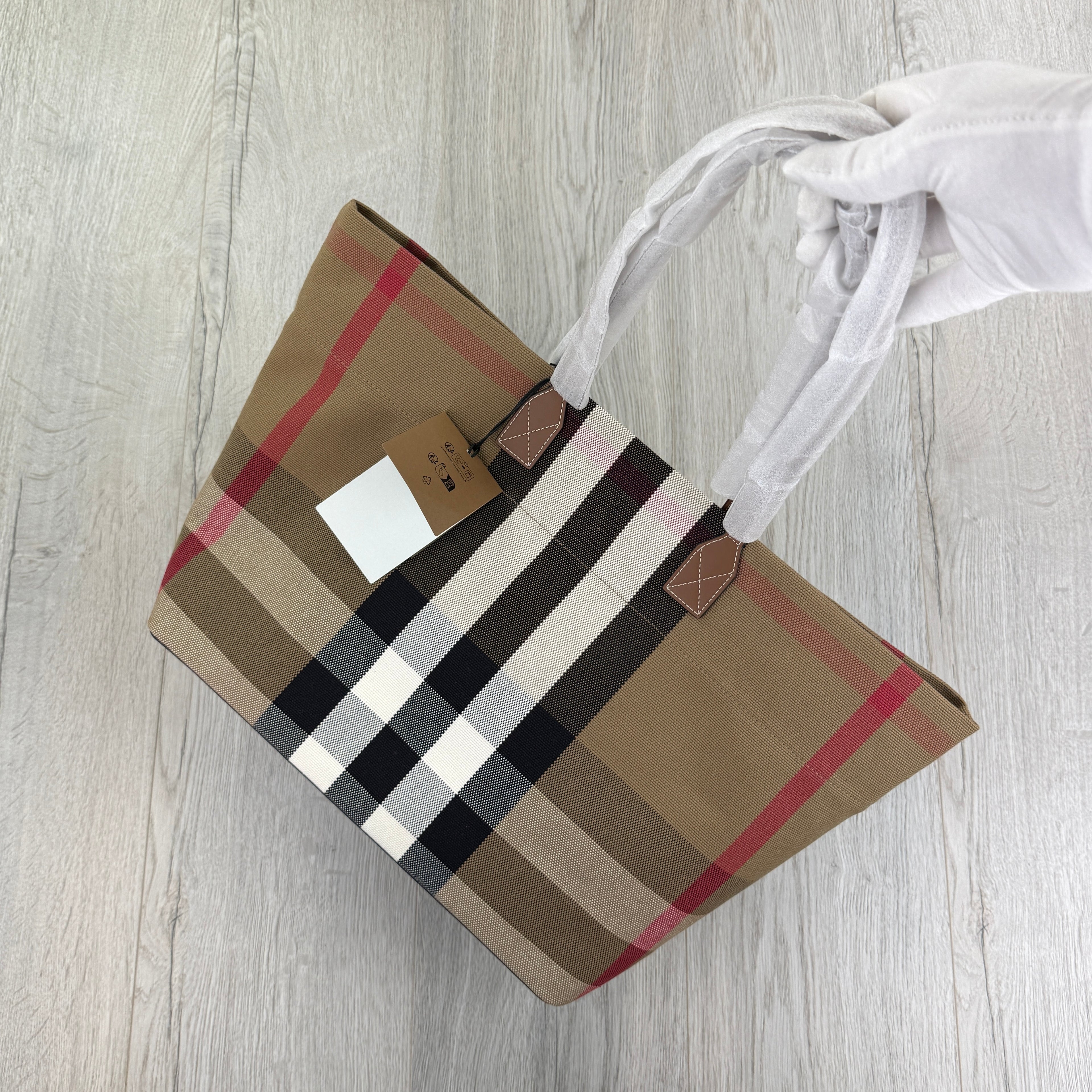 Burberry Women’s Check Pattern Tote Bag