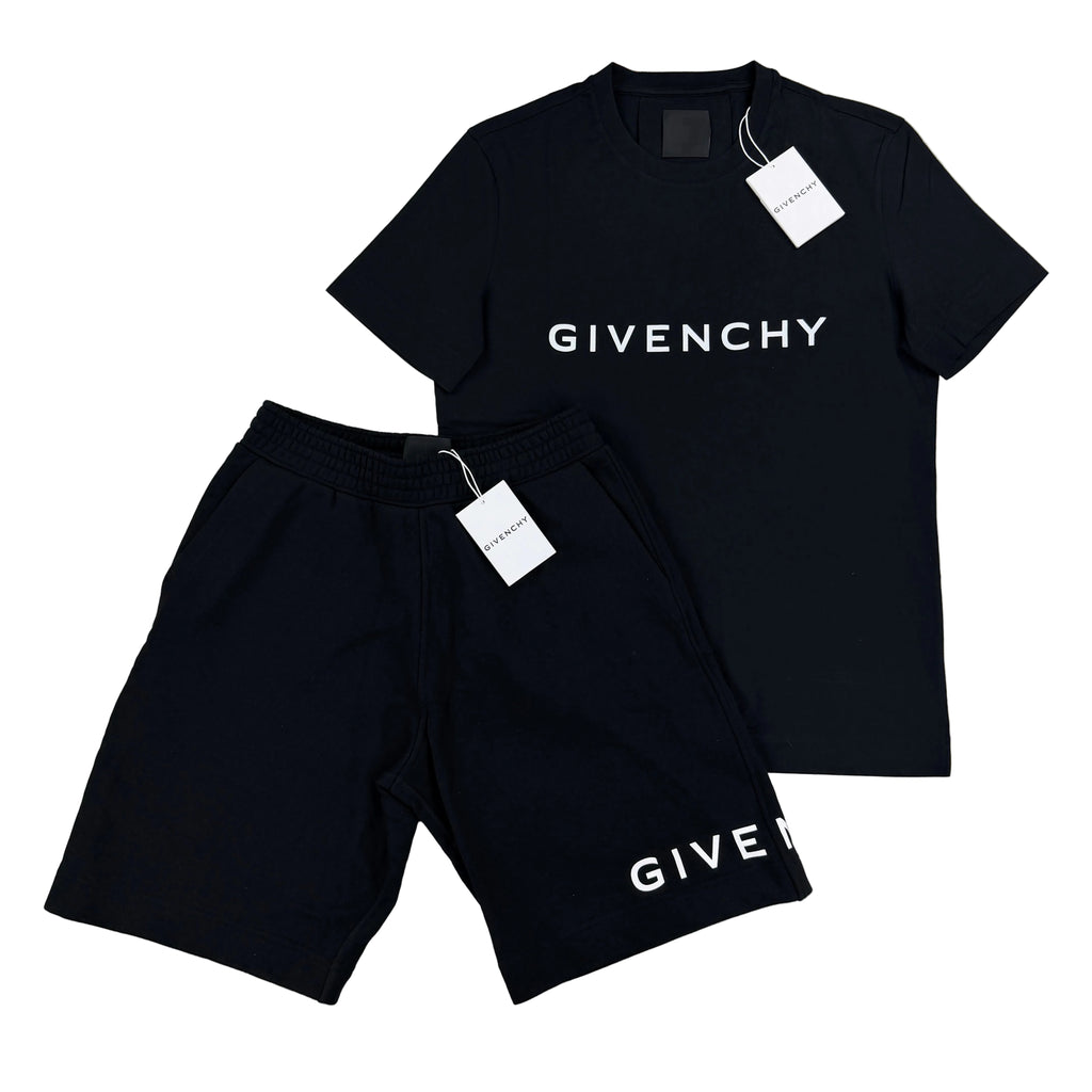 Givenchy Men’s Black T-shirt & Short Set - Large
